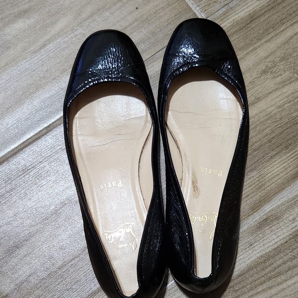 Christian Louboutin Black Leather Flats